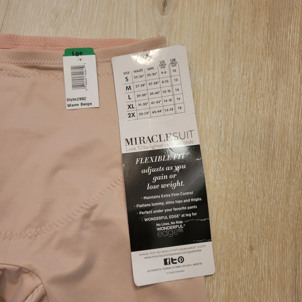 Miraclesuit Shapewear Leggings Womens Large Warm Beige Flexible Fit Style 2902 - Picture 4 of 9